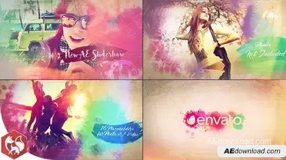  Watercolor Slideshow Video Displays template preview