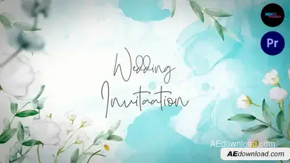Watercolor Wedding Invitation Slideshow 2.0 | MOGRT Premiere Pro template preview