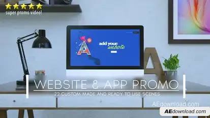 Website and App Promo Video Displays template preview