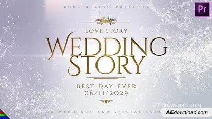 Wedding Glitter Titles Premiere Pro template preview