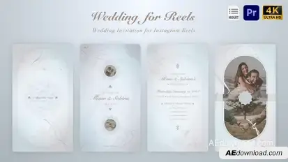 Wedding Invitation for Instagram Reels (MOGRT) Premiere Pro template preview