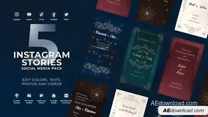 Wedding Invitation Instagram Vertical Stories MOGRT Premiere Pro Premiere Pro template preview