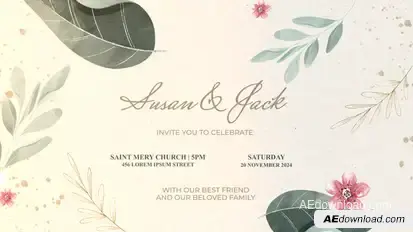 Wedding invitation slideshow Premiere Pro template preview
