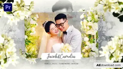 Wedding Slideshow | Floral Wedding Photos | MOGRT Premiere Pro template preview