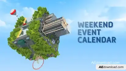 Weekend Event Calendar Video Displays template preview