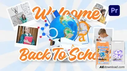 Welcome Back to School Intro Premiere Pro template preview
