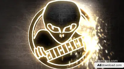 Welding Logo Reveal with Sparks Video Displays template preview