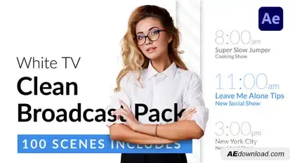 White TV - Clean Broadcast Pack Video Displays template preview