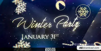 Winter After Party Video Displays template preview
