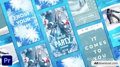 Winter Frost Instagram Christmas Stories Post 2 Premiere Pro template preview
