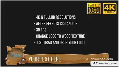 Wooden Lowerthirds (After FX) Video Displays template preview