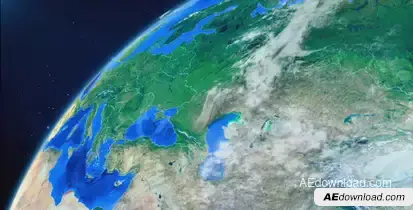 World Map Earth Zoom Video Displays template preview