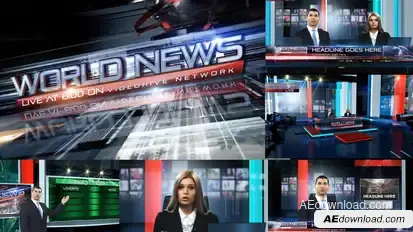 World News Broadcast Pack V.2 Video Displays template preview