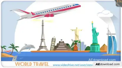 World Travel Video Displays template preview