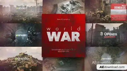 World War Broadcast Package vol.3 Video Displays template preview