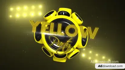 Yellow Party Video Displays template preview