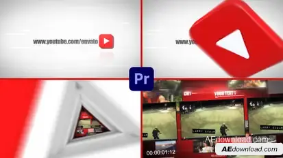 Youtube Action Channel Opener Premiere Pro template preview
