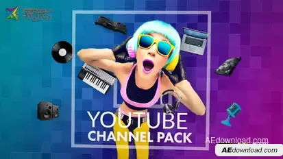YouTube Channel Pack Video Displays template preview