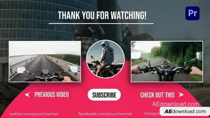Youtube End Screen for Premiere Pro Premiere Pro template preview