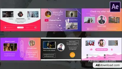 YouTube End Screens | After Effects Video Displays template preview