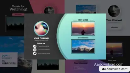 YouTube End Screens Video Displays template preview