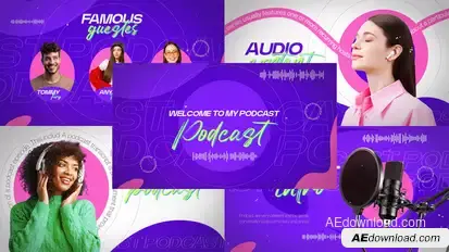Podcast Opener Premiere Pro template preview