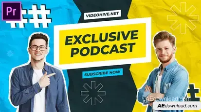 YouTube Podcast Intro MOGRT for Premier Pro Premiere Pro template preview