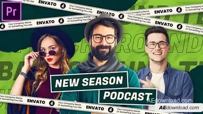 YouTube Podcast Intro | Vlog Opener MOGRT for Premier Pro Premiere Pro template preview