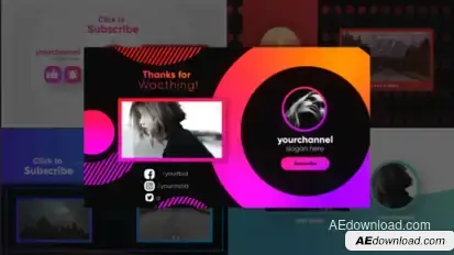 Youtube Stylish Endscreens Video Displays template preview