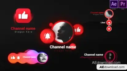 Youtube Subscribe Elements Pack Video Displays template preview