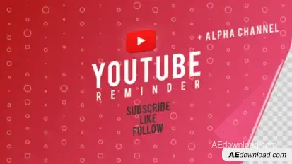 Youtube Subscribe Like Follow Reminder Video Displays template preview