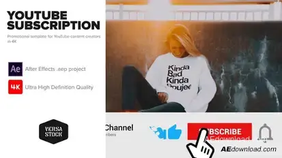 YouTube Subscribe Like Get Notified Fire FX Promotion Kit Video Displays template preview