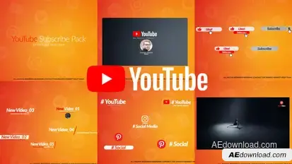 YouTube Subscribe Pack Video Displays template preview