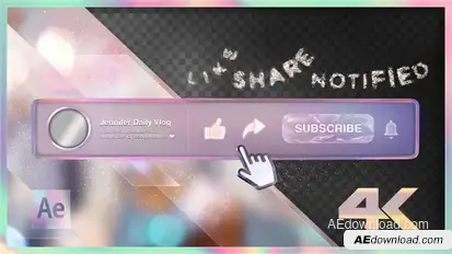Youtube Subscribe Rainbow Glass Button Video Displays template preview