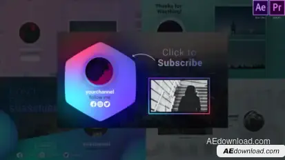 Youtube Trendy Endscreens Video Displays template preview