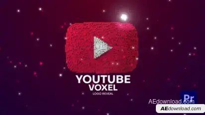 Youtube Voxel Pixel Logo Reveal Premiere Pro template preview
