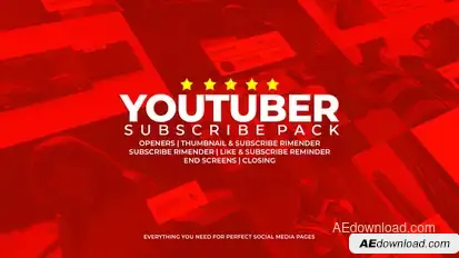 Youtuber Subscribe Pack Video Displays template preview