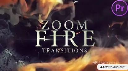 Zoom Fire Transitions Premiere Pro template preview